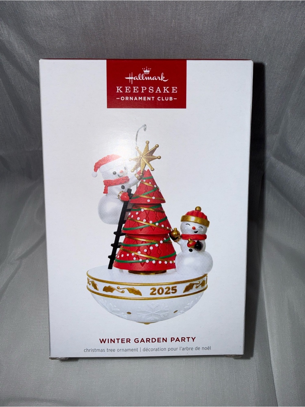 Hallmark Red, White, Gold Winter Garden Party Ornament